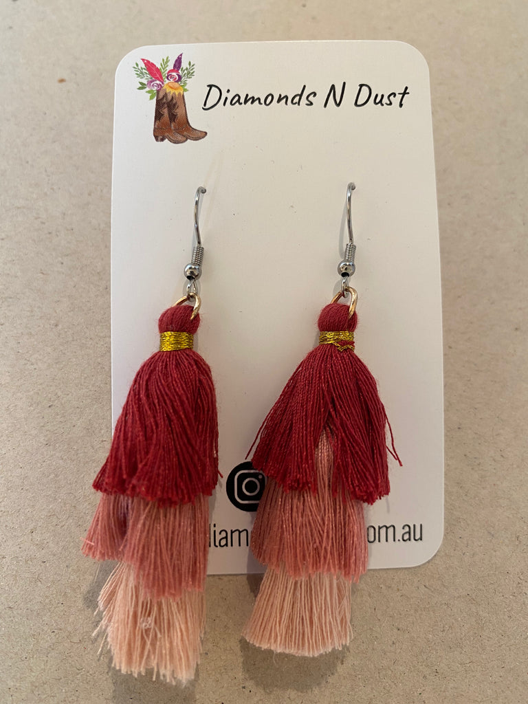 Blush/Nude Trio Tassel Dangles
