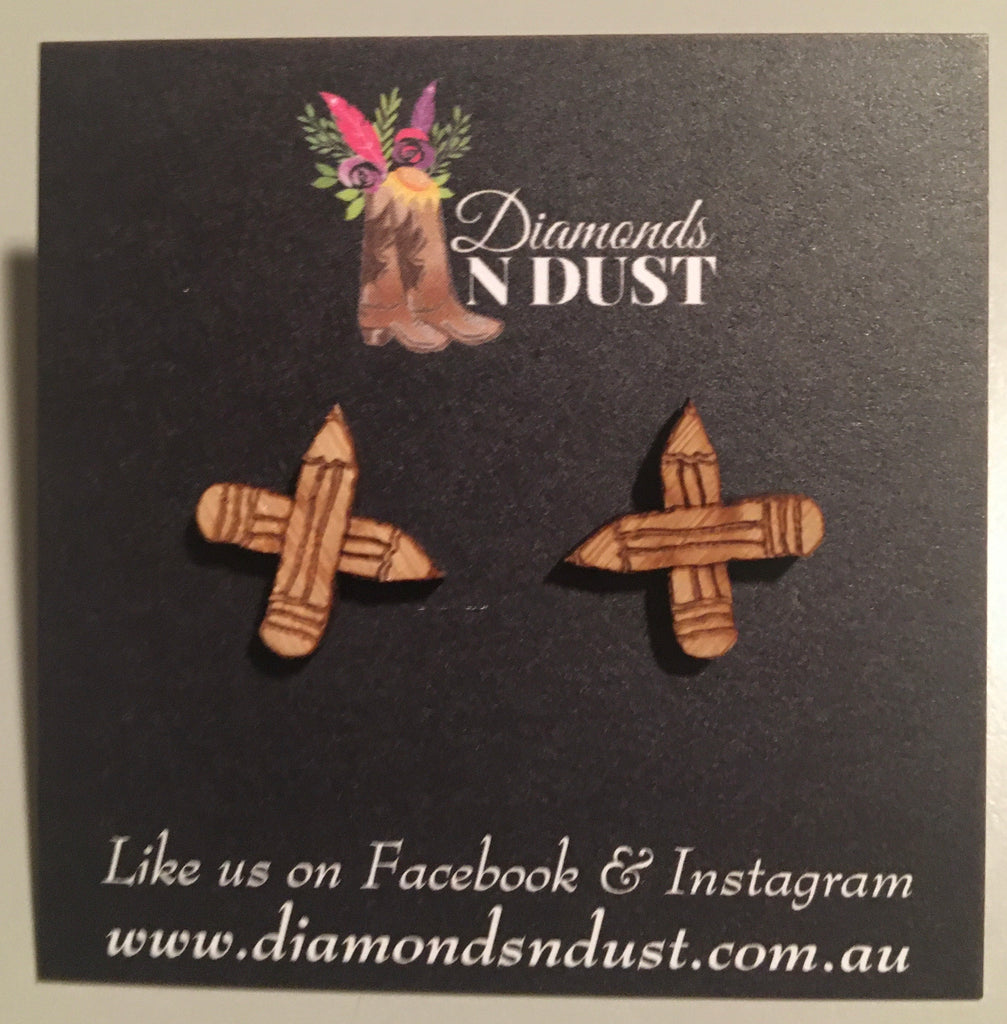 Bamboo Pencil Stud earrings