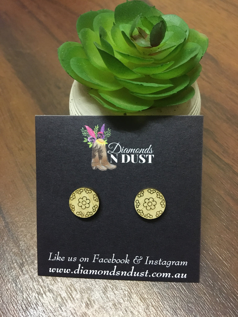 Bamboo Flower Stud Earrings