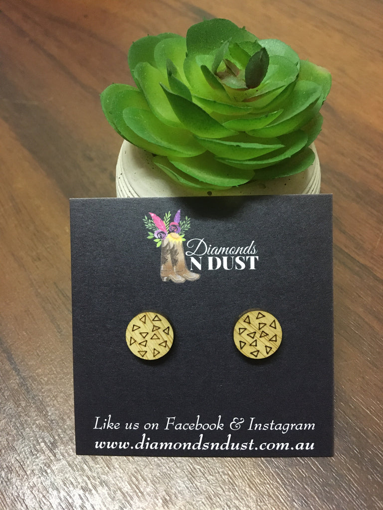 Bamboo Geo Stud Earrings