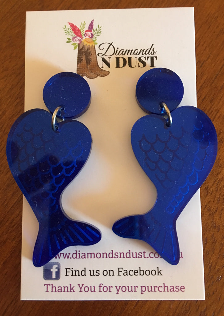 Mirrored Mermaid Tails Earrings