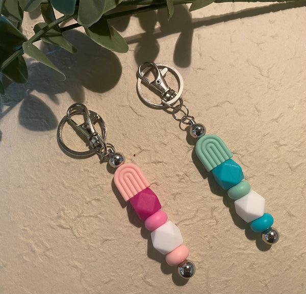 Rainbow Silicone Key Chain (2 colour options)