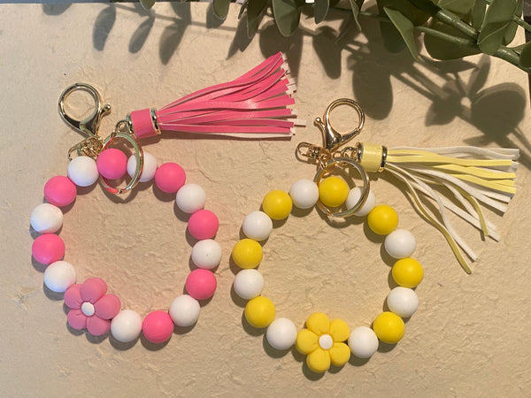 Flower Silicone Key Chain Bracelet (2 colour options)