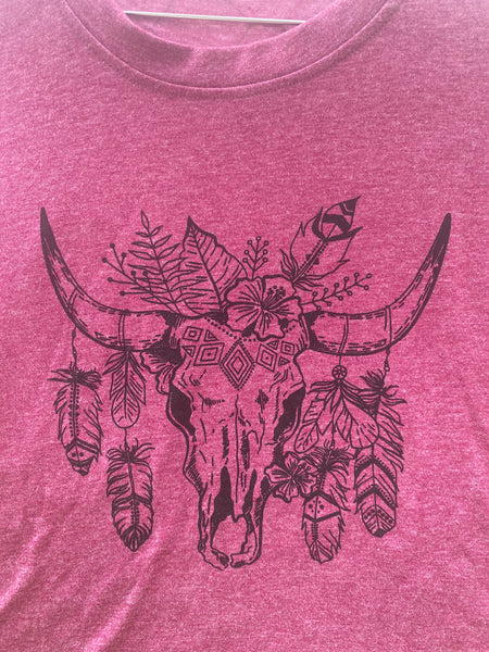 Boho Bull Skull Tee (S to XXL)