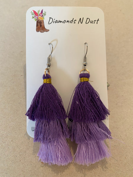 Purple Trio Tassel Dangles