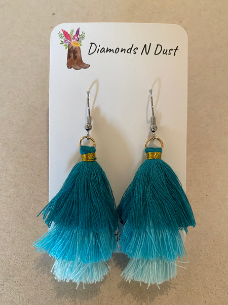 Blue Trio Tassel Dangles