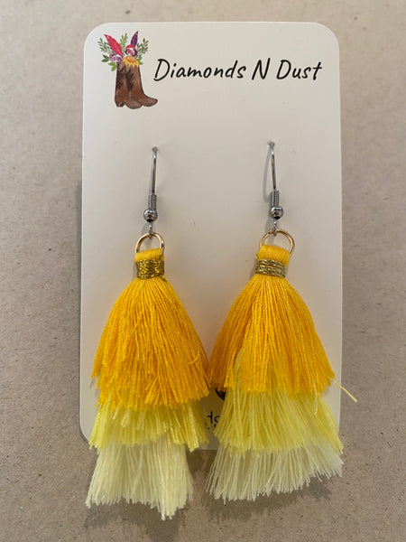 Yellow Trio Tassel Dangles