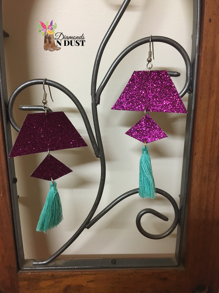 Leatherette & Tassel dangle earrings