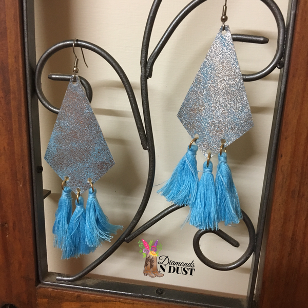 Leatherette & Tassel dangle earrings
