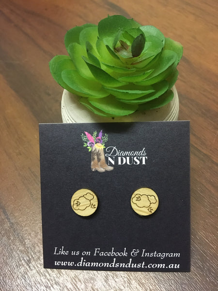 Bamboo Cloud Stud Earrings
