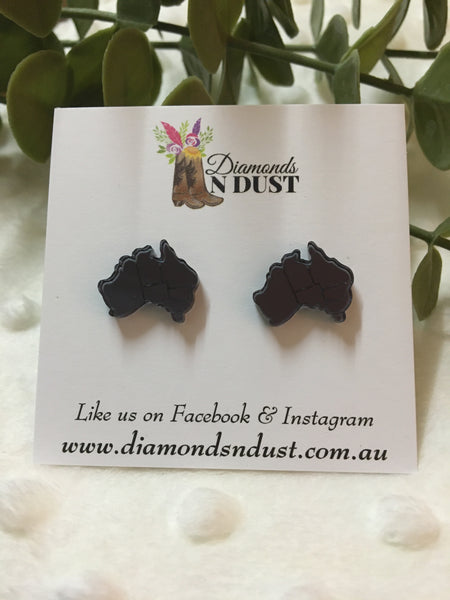 Mirrored Australia studs (9 colours)