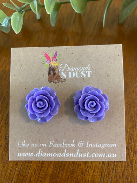 Rose Studs (10 Colours)