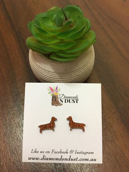 Sausage Dog Studs (7 Colours)