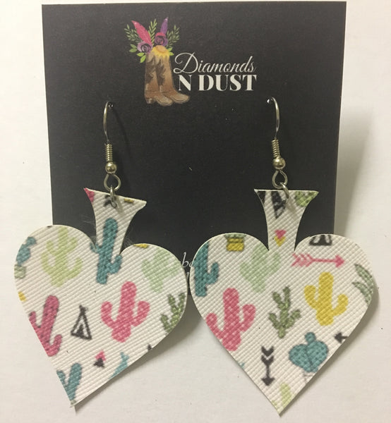 Cactus teepee leatherette Earrings