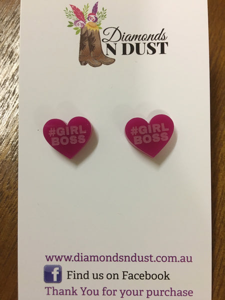 # GIRL BOSS Studs (2 colours)