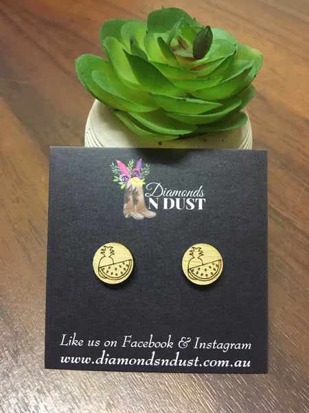 Bamboo Fruit Salad Stud Earrings