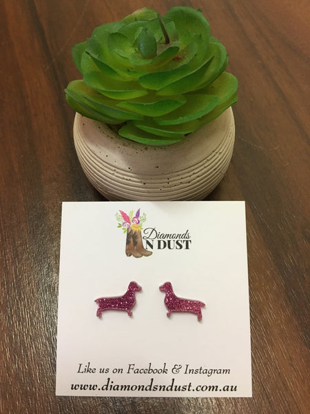 Sausage Dog Studs (7 Colours)