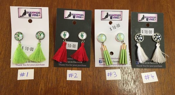 Small Tassel & Glass Earrings (3 styles)