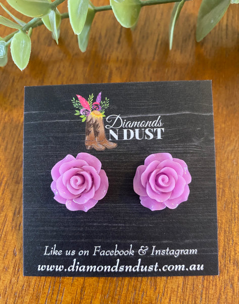 Rose Studs (10 Colours)