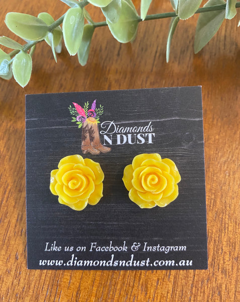 Rose Studs (10 Colours)