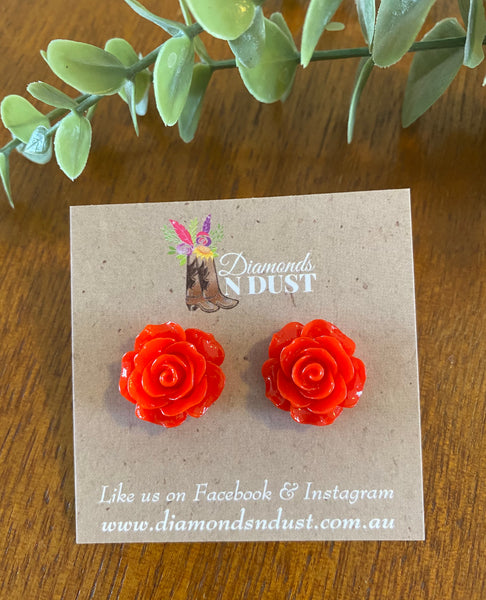 Rose Studs (10 Colours)