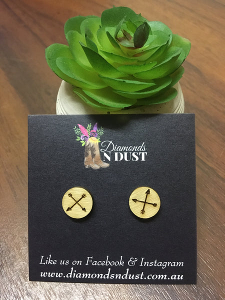 Bamboo Arrow stud earrings (2 sizes)