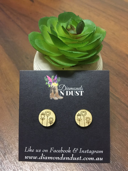 Bamboo Secret Garden Stud Earrings