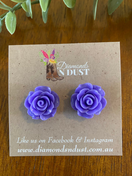 Rose Studs (10 Colours)